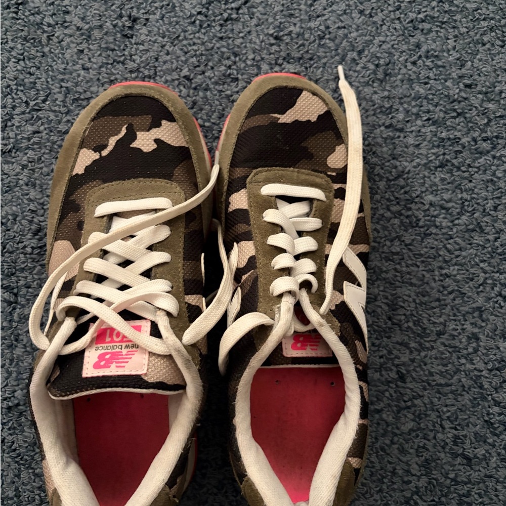 New Balance Camouflage Athletic Shoes - Green, Black, White